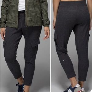 Lululemon Carry And Go Pant II Pull On Jogger Sweatpants Charcoal Black Size 12